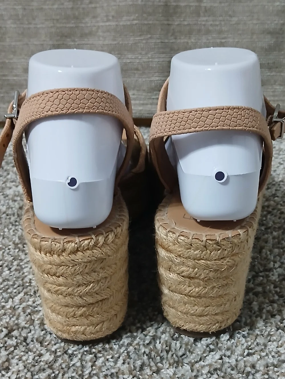 Franco Sarto Neutral Beige Espadrille Wedge Sandals